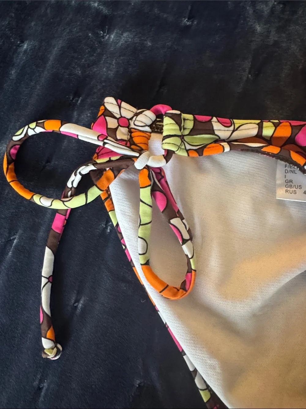 Floral Bandeau Bikini Set in Pink, Orange & Lime